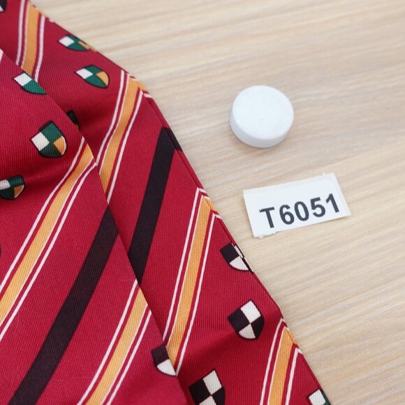 Ascot Cravat Neck Tie Mens Red Striped Classic Formal Oxford Tuxedo Party Suit - Picture 9 of 9